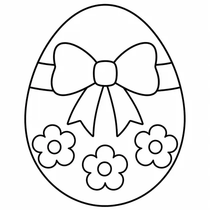 Dibujo de huevo de pascua con lazo para colorear