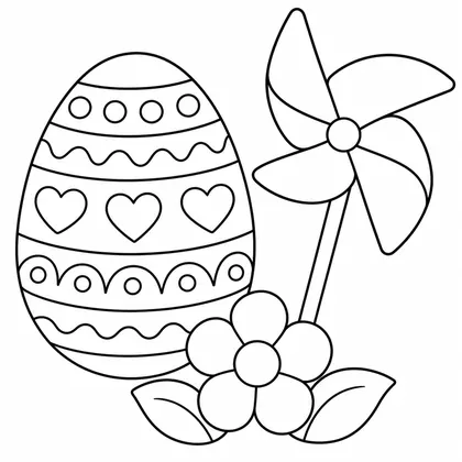 Dibujo de huevo con molinillo para colorear