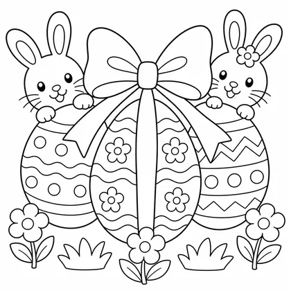 Dibujo de huevos con lazo para colorear