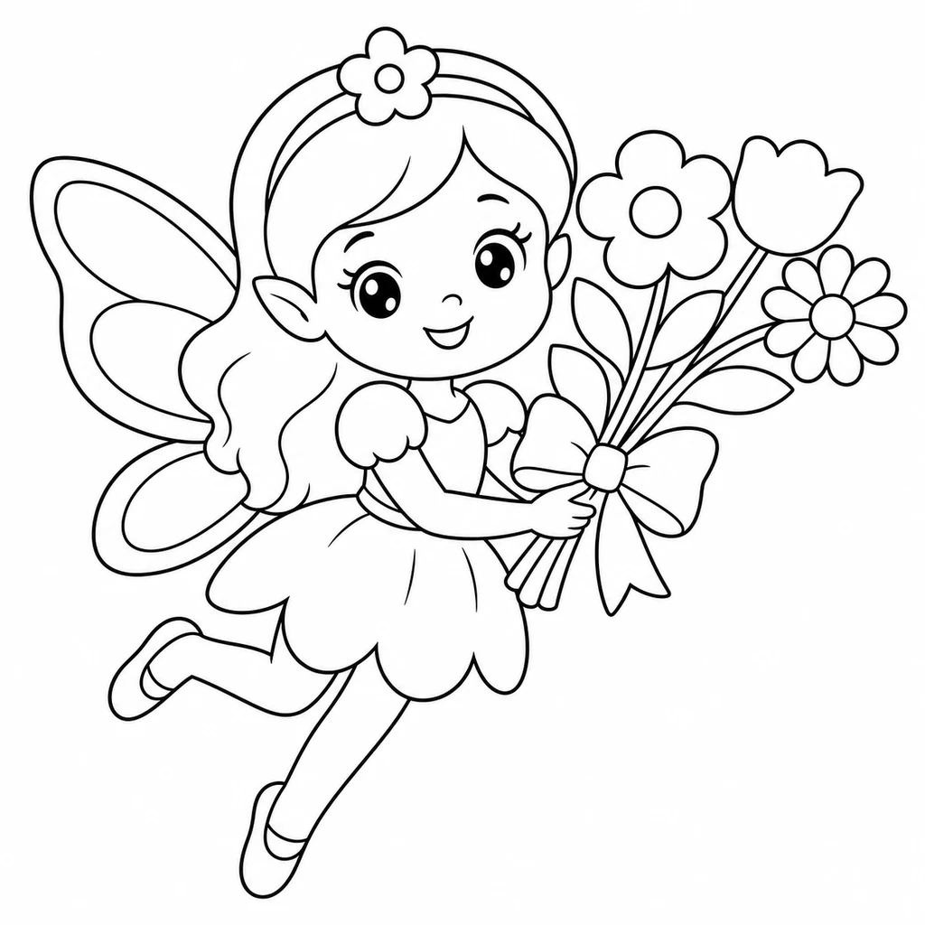 Coloriage de Fée n°1