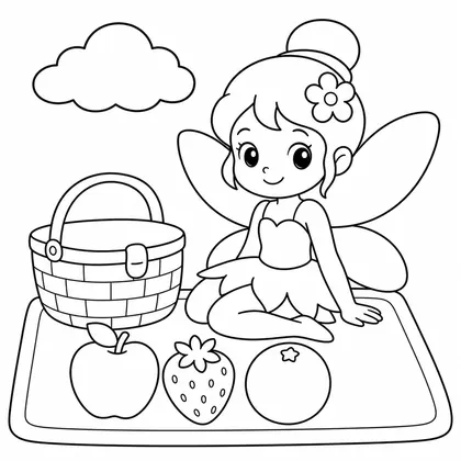 Dibujo de hada de picnic para colorear