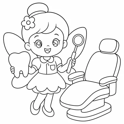 Dibujo de hada dentista para colorear
