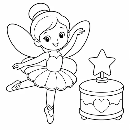 Dibujo de hada bailarina de ballet para colorear