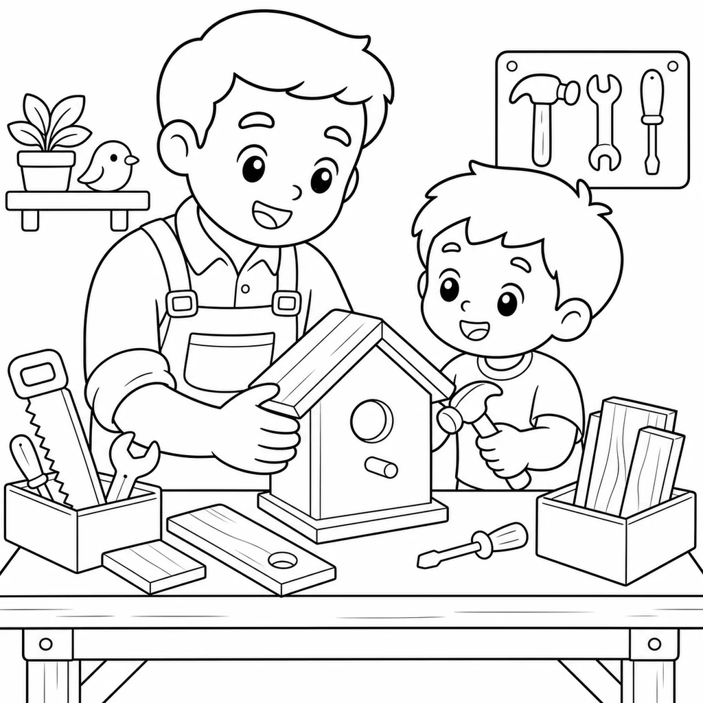 Coloriage : Fête des Pères n°3