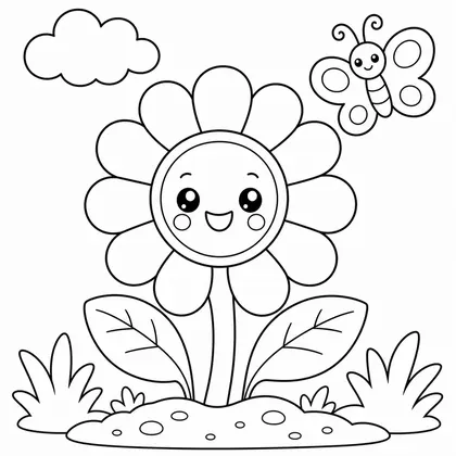 Ausmalbild Blume 3