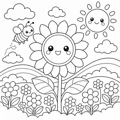 Ausmalbild Blume 6