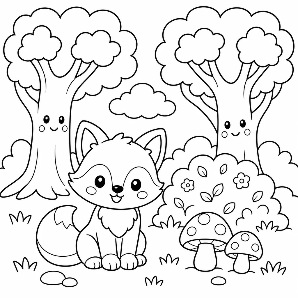 Disegno di foresta 2 da colorare
