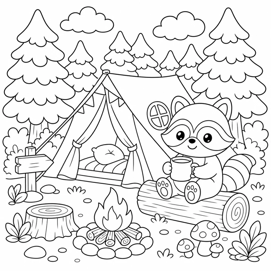 Disegno di foresta 6 da colorare