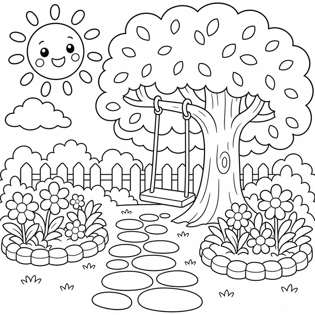 Ausmalbild Garten 8