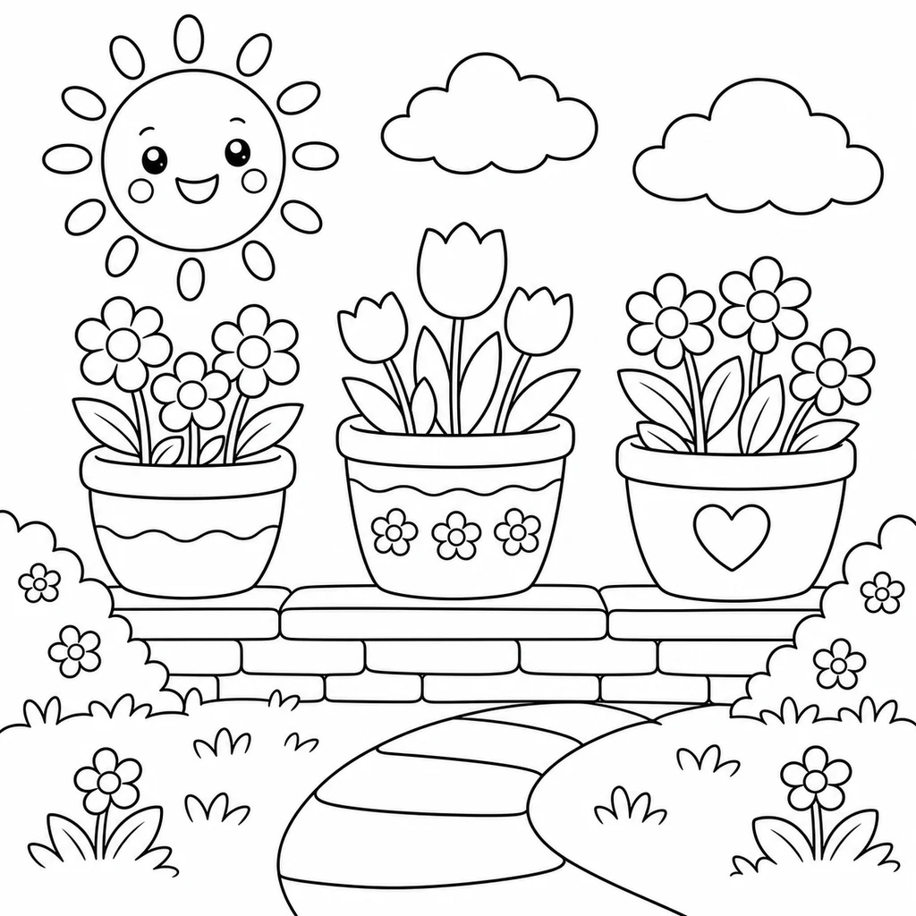 Ausmalbild Garten 9