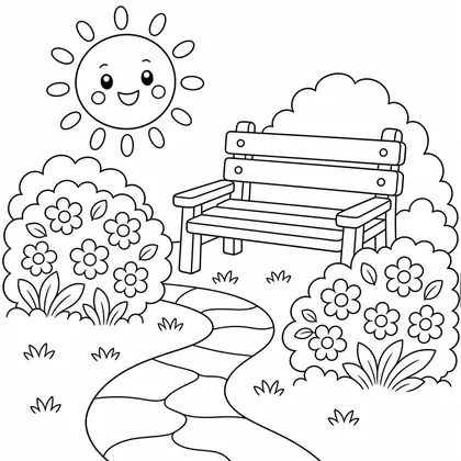 Ausmalbild Garten 2