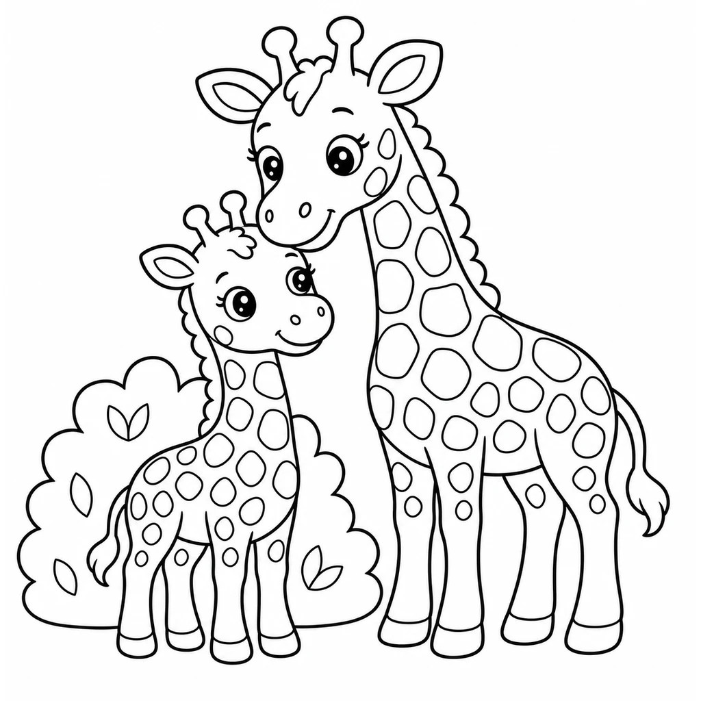 Coloriage : Girafe endormie