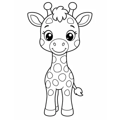 Walking giraffe coloring page