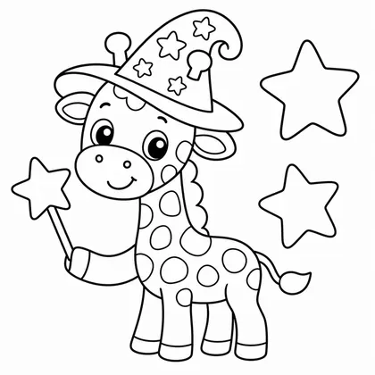 Dibujo de jirafa maga para colorear