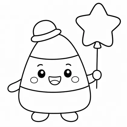 Dibujo de personaje maíz de caramelo para colorear