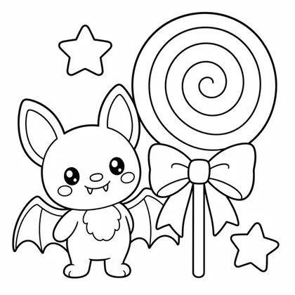 Dibujo de murcielago con chupa para colorear