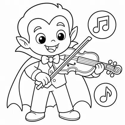 Dibujo de vampiro con violín para colorear
