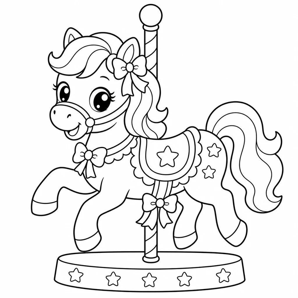 Coloriage : Poney de manège