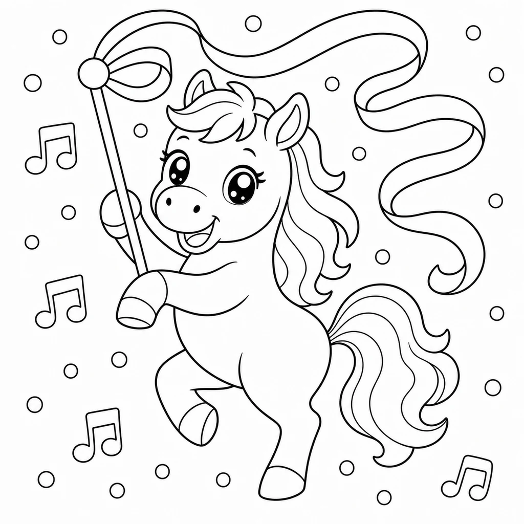 Coloriage : Cheval danseur