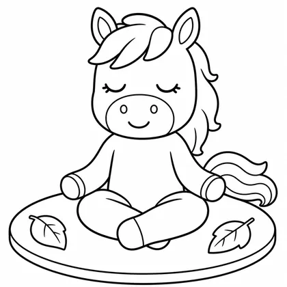Dibujo de caballo haciendo yoga para colorear