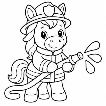 Dibujo de caballo bombero para colorear