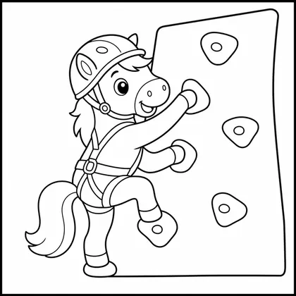 Dibujo de caballo escalando para colorear