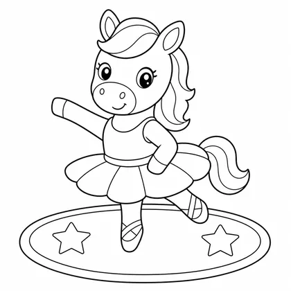Dibujo de caballo bailarin de ballet para colorear