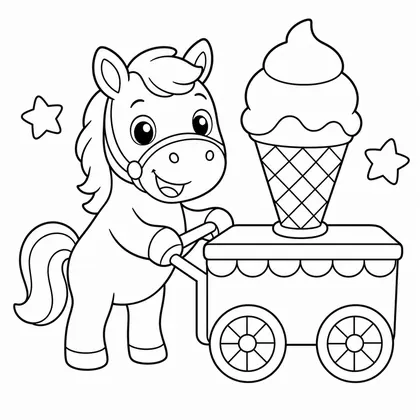 Dibujo de caballo heladero para colorear