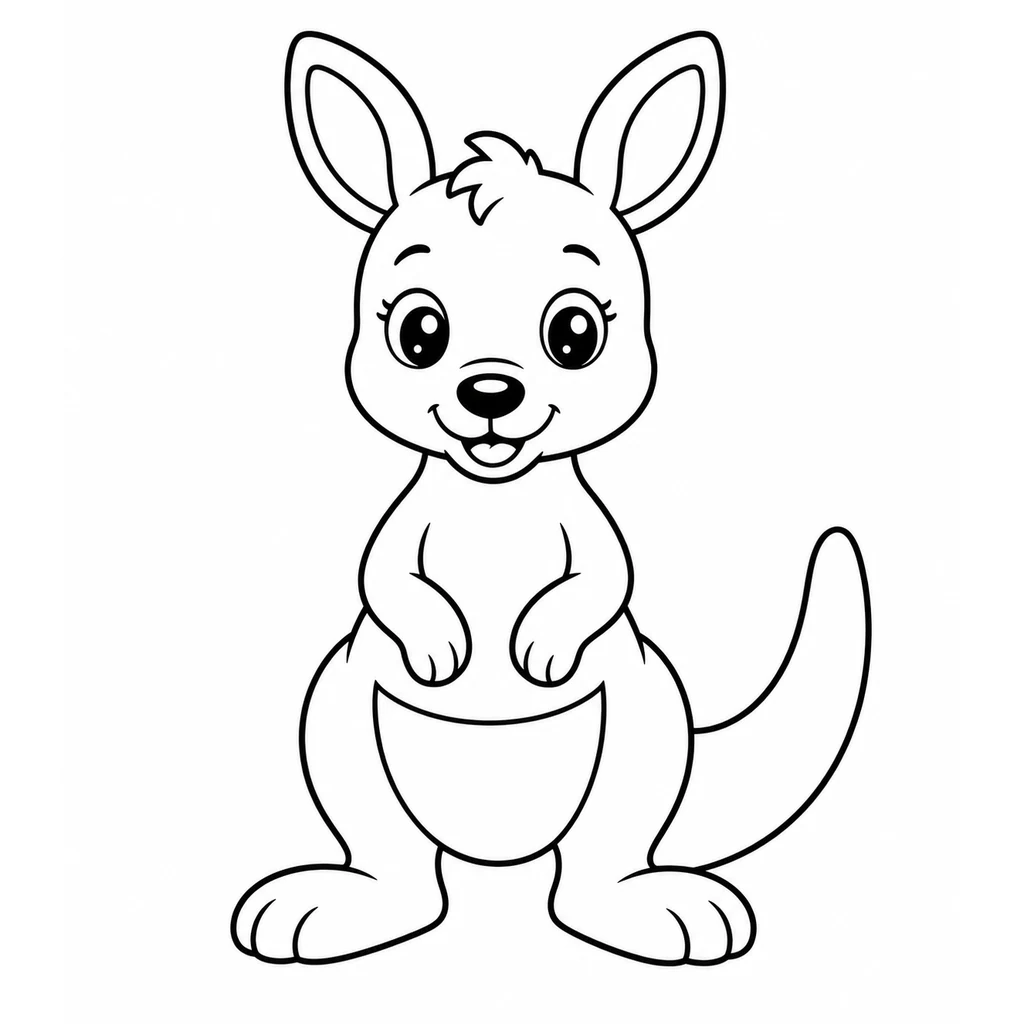 Coloriage : Petit kangourou