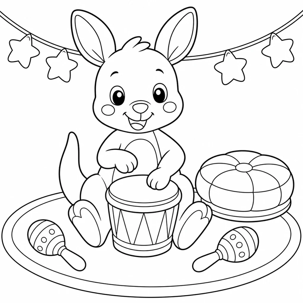 Coloriage : Kangourou chez le fleuriste
