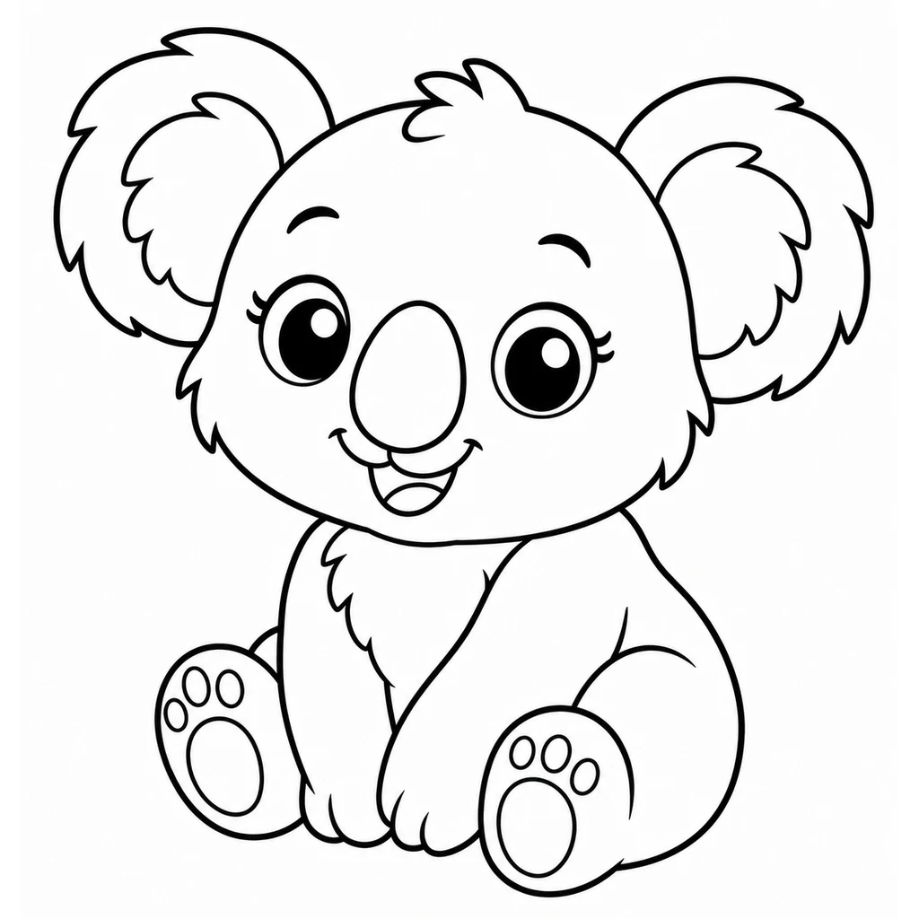 Coloriage : Koala sur une branche