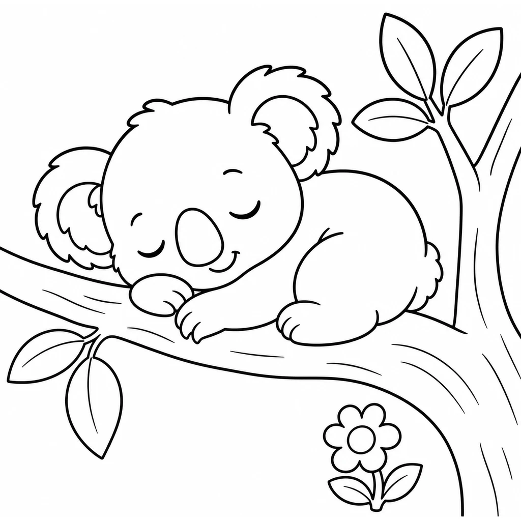 Coloriage : Koala avec son petit