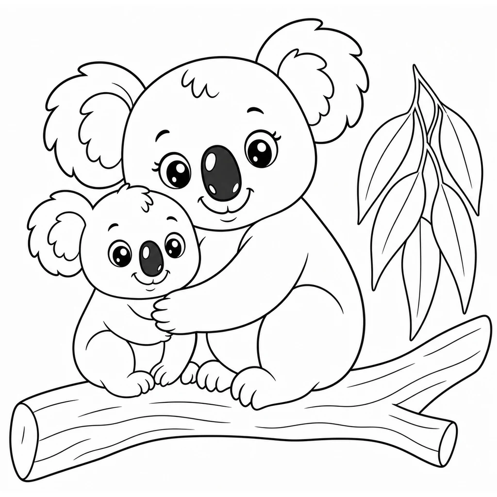 Coloriage : Koala endormi
