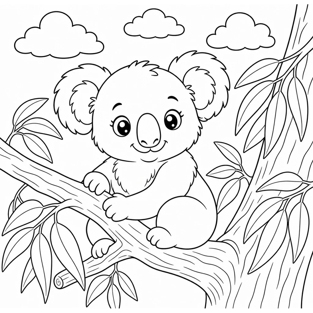 Coloriage : Petit koala