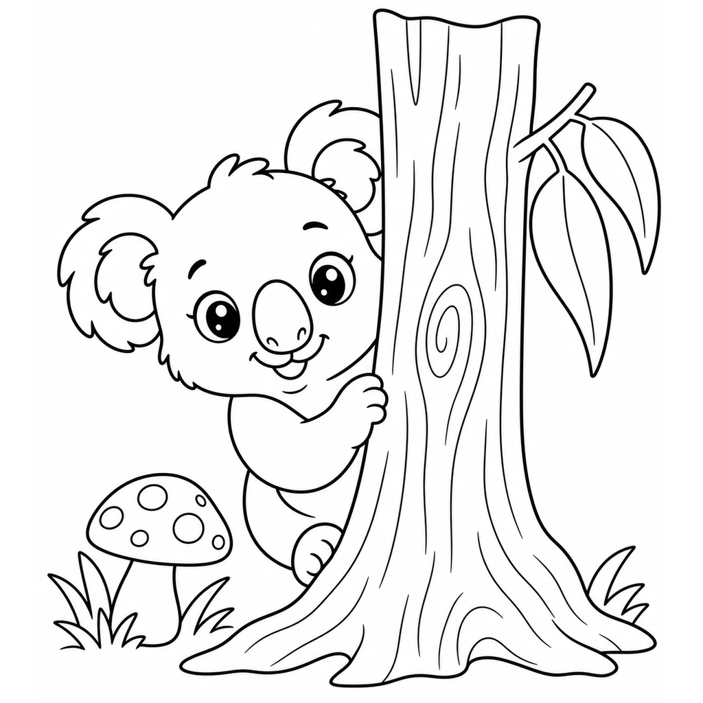 Coloriage : Koala de face