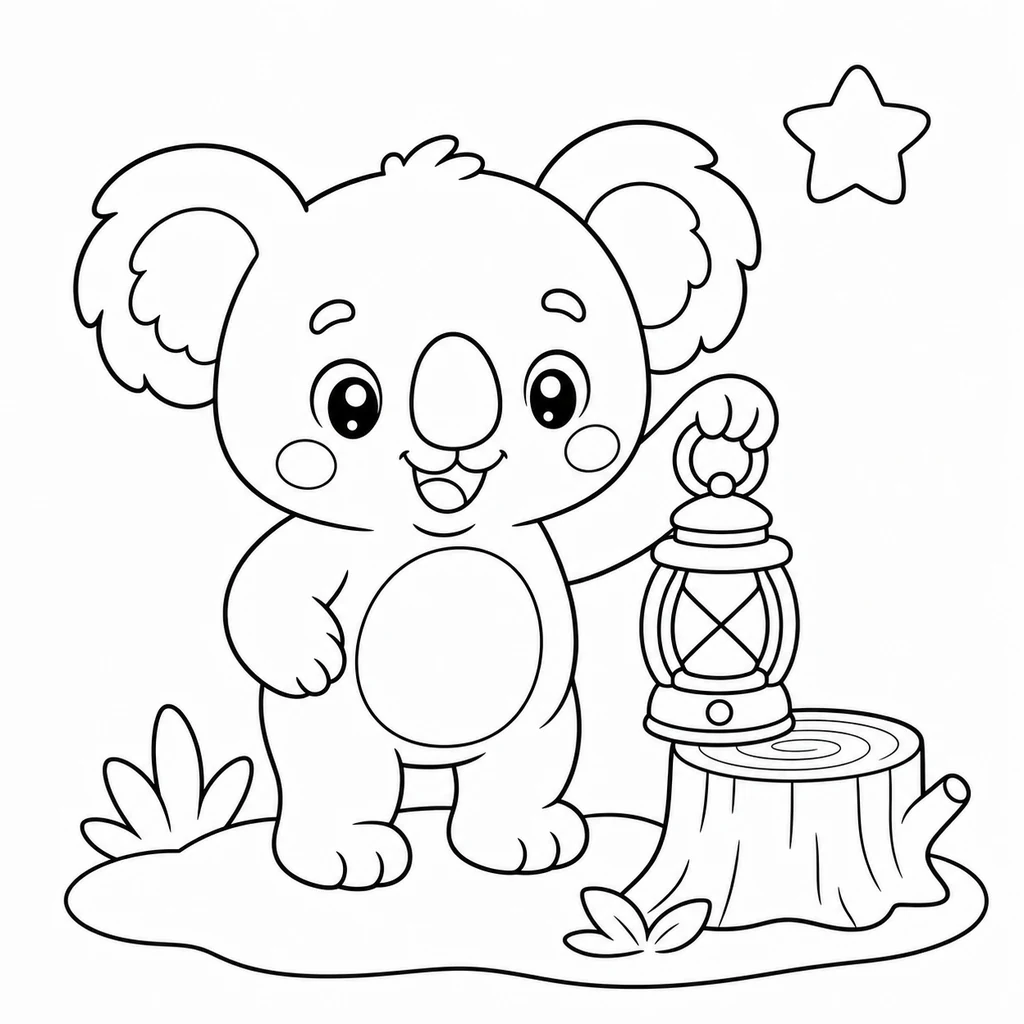 Coloriage : Koala dans une tasse
