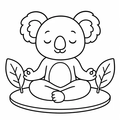 Dibujo de koala haciendo yoga para colorear