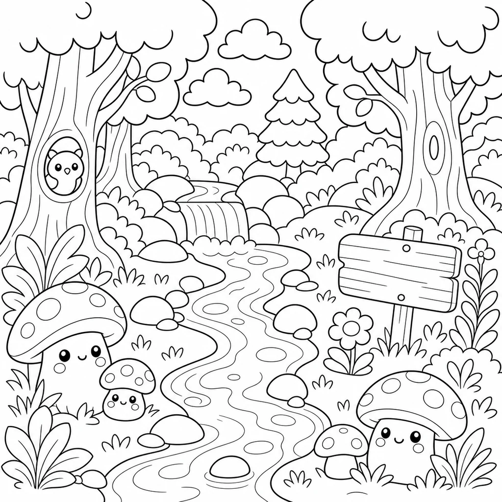 Ausmalbild Landschaft 25