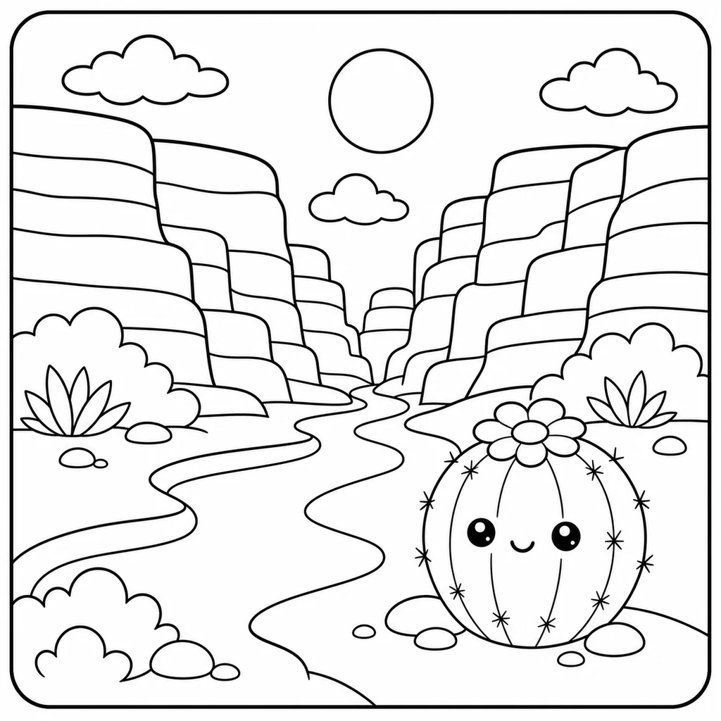 Ausmalbild Landschaft 48