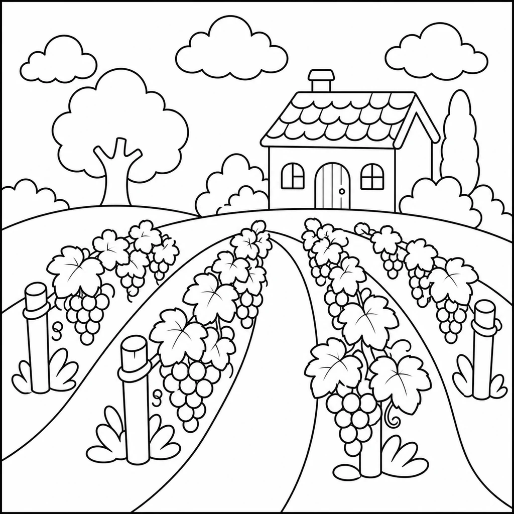 Ausmalbild Landschaft 54