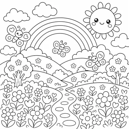 Ausmalbild Landschaft 24
