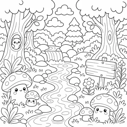 Ausmalbild Landschaft 25
