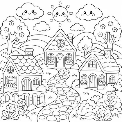 Ausmalbild Landschaft 26