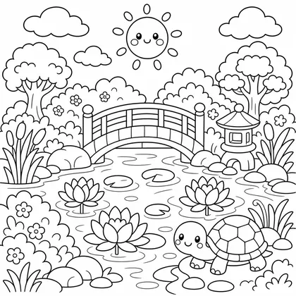 Ausmalbild Landschaft 34