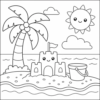 Ausmalbild Landschaft 42