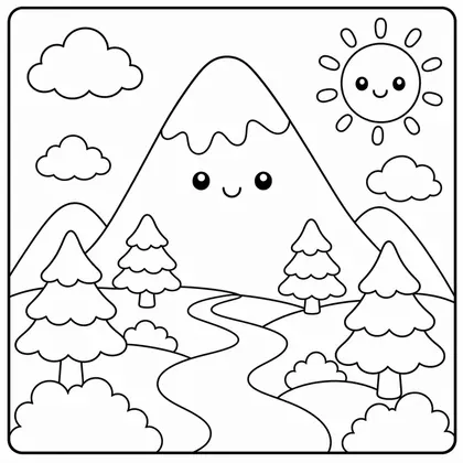 Ausmalbild Landschaft 46