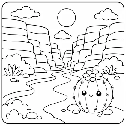 Ausmalbild Landschaft 48