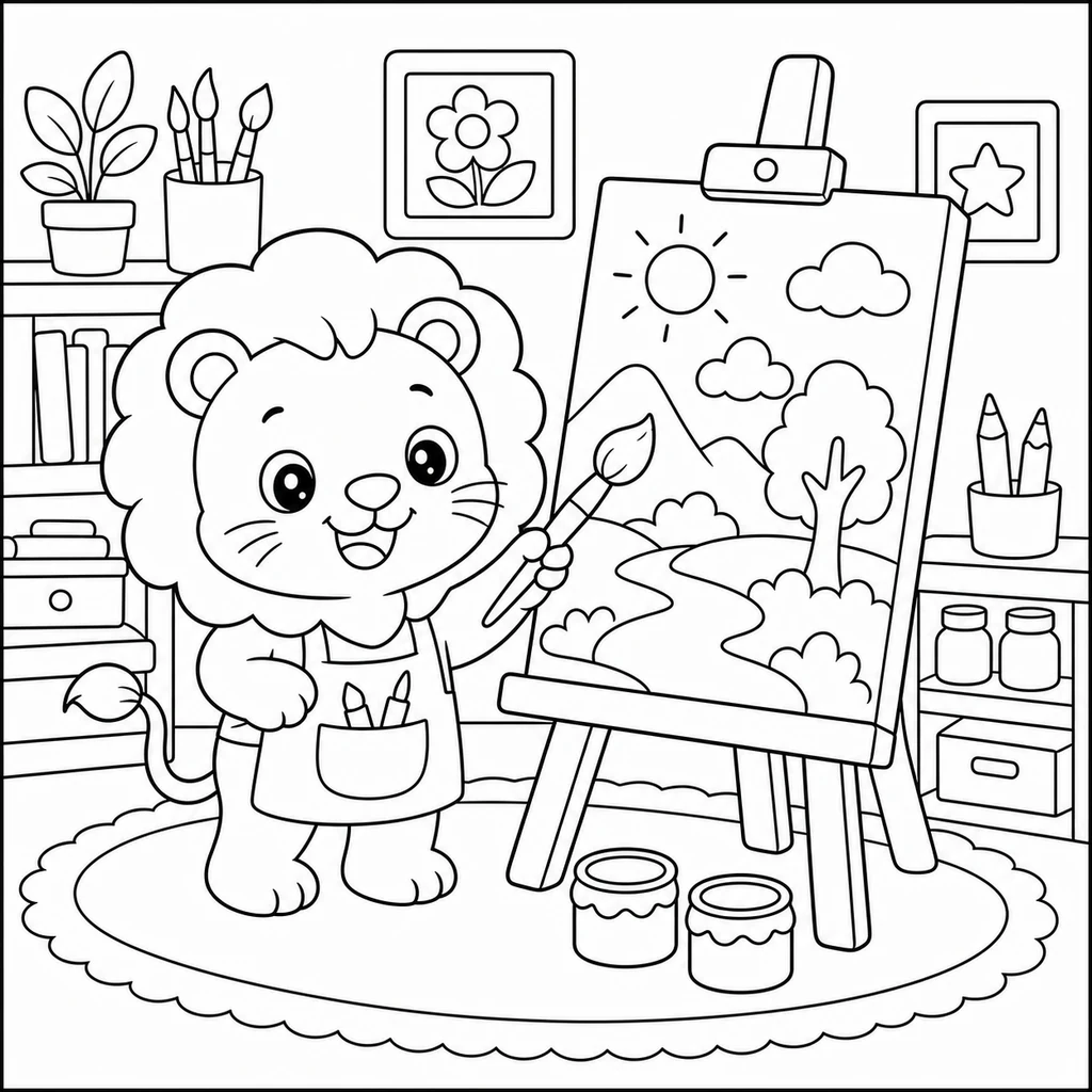 Coloriages de lions