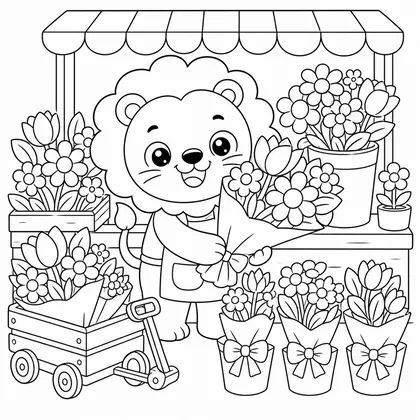Librarian lion coloring page