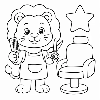 Dibujo de leon peluquero para colorear